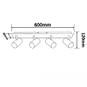 spotlight bar 4 flames, rotatable, tiltable GU10 IP20, black dimmable