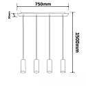 ISOLED Pendel 4-flammer GU10 IP20, sort mat dæmpbar