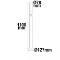 ISOLED Pælelampe 1100 cylindrisk, med sensor, omskiftelig E27 IP44, antracit 