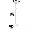 Pælelampe 1100 cylindrisk, med sensor, omskiftelig E27 IP44