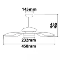 ISOLED Loftsventilator 3 WING med belysning, med fjernbetjening IP20, brun 