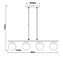 ISOLED Pendel SMOKY GLASS 4-flammer, rund E27 IP20, sort dæmpbar
