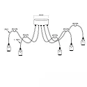ISOLED Pendel SPIDER 1 5-flammer, rund, uden skærm E27 IP20, sort dæmpbar