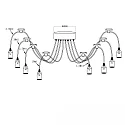 ISOLED pendant luminaire SPIDER 1 8 flames, round, without shade E27 IP20, black dimmable