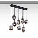 Pendel SMOKY GLASS 8-flammer E27 IP20, sort dæmpbar