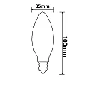 ISOLED Glødepære kerteformet VINTAGE LINE C35 CANDLEBULB omskiftelig C35 E14 3,5W 100lm 2200K 360° CRI 85 