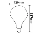 ISOLED Filament Globe lyskilde VINTAGE LINE ROUNDBULB A125 UNREGULAR omskiftelig G125 E27 4W 200lm 2200K 360° CRI 85 