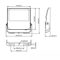floodlight HEQ 100W swivelling, symmetrical beam direction IP66, anthracite 