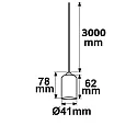 ISOLED socket E27 / 300CM OPEN CABLE, black