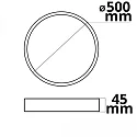 ceiling luminaire PRO 500MM round, CCT Switch IP20, black dimmable