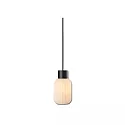 Pendel INFINITY WHITE GLASS SMALL rillet, med åbent kabel, 2-polet E27 IP20, sort dæmpbar