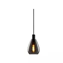 Pendel INFINITY SMOKY GLASS med åbent kabel, 2-polet E27 IP20, sort dæmpbar