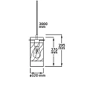 ISOLED Pendel INFINITY SMOKY CURLED GLASS cylindrisk, med åbent kabel, 2-polet E27 IP20, sort dæmpbar