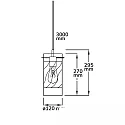 ISOLED Pendel INFINITY SMOKY CURLED GLASS cylindrisk, med åbent kabel, 2-polet E27 IP20, sort dæmpbar