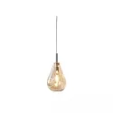 Pendel INFINITY AMBER GLASS med åbent kabel, 2-polet E14 IP20, chrom, blank dæmpbar