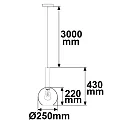 ISOLED pendant luminaire INFINITY BLACK ROUND GLASS 25CM round E27 IP20, smoky colour, black dimmable