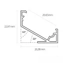 ISOLED corner profile CORNER18 (45°/60°) surface-mounted version, black