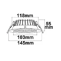 ISOLED Downlight REFLECTOR - 150 LM/W rund, indbygget version, CCT Switch, UGR < 19 IP44, dæmpbar