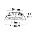 ISOLED Downlight REFLECTOR - 150 LM/W rund, indbygget version, CCT Switch, UGR < 19 IP44, dæmpbar