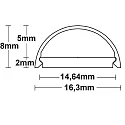 ISOLED cover COVER26 (T5/T8 EXCHANGE MODULE) - 145CM long, half round, opal, satined
