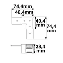 ISOLED hjørnestik CORNER 90° HORIZONTAL - TRACK48 SURFACE FLAT isoleret, mekanisk, vandret, sort