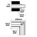 ISOLED hjørnestik CORNER 90° VERTICAL - TRACK48 DRYWALL isoleret, mekanisk, lodret, sort
