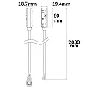 ISOLED feeder TRACK48 - 200CM CABLE DALI controllable, 4-pole, universal, black