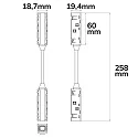 ISOLED flex connector TRACK48 - FLEXIBLE 180° DALI controllable, 4-pole, universal, black