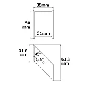 ISOLED mounting bracket TRACK48 RECESSED set of 2, black