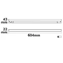 ISOLED track spot LINEAR LINE+ 60CM - TRACK48 (DALI) rigid, DALI controllable, magnetic mounting IP20, black dimmable