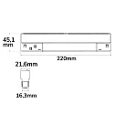 ISOLED Skinne spot WALLWASHER 22CM ASYM 100°- TRACK48 (DALI) stiv, DALI styrbar, magnetisk montering IP20, sort dæmpbar