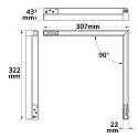ISOLED Skinne spot CORNER 90° HORIZONTAL - TRACK48 (DALI) stiv, DALI styrbar, magnetisk montering IP20, sort dæmpbar
