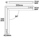 Skinne spot CORNER 90° VERTICAL - TRACK48 (DALI) stiv, DALI styrbar, prismatisk, magnetisk montering IP20
