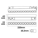 ISOLED Skinne spot GRID 22CM - TRACK48 svingbar, UGR < 19, omskiftelig, magnetisk montering IP20, sort 