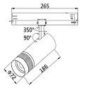 3-phase spot 24W - 20°-55° (DALI) rigid, DALI controllable, focusable IP20, black dimmable