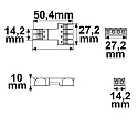 ISOLED stik tilslutning INPUT 2X2-POLE / OUTPUT 0.5-2.5MM² - MAX. 250V/10A 2-polet, kablet gennem