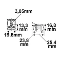 ISOLED stik kontakt 2X2-POLE, 0.5-2.5MM² - MAX. 450V/16A 2-fold, 2-polet