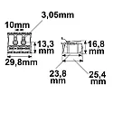 ISOLED stik kontakt 2X3-POLE, 0.5-2.5MM², MAX. 450V/16A 2-fold, 2-polet