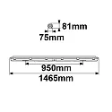 ISOLED Fugttæt armatur SL POWERSWITCH - 150CM / 36-57W DALI styrbar, 3-polet, multipower IP66, grå dæmpbar