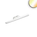 3-phase luminaire LINEAR 60CM rigid, CCT Switch, prismatic IP20, white dimmable