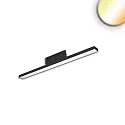 3-faset lampe LINEAR 60CM stiv, CCT Switch, prismatisk IP20, sort dæmpbar
