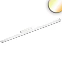 3-faset lampe LINEAR 120CM (DALI) stiv, DALI styrbar, CCT Switch, prismatisk IP20, hvid dæmpbar