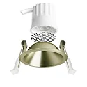 ISOLED recessed spotlight BACK45 round, set back IP20, brass dimmable
