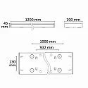 ISOLED ceiling luminaire POWER SWITCH 120x20 IP40, white dimmable