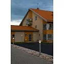 Konstsmide Outdoor wall luminaire HEIMDAL, E27 max. 60W, silver, aluminium / opal glass