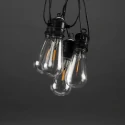 Konstsmide Feelys GLOBE 10-flammer IP44 5 V 3,6W 2100K 1450cm, klar, sort 