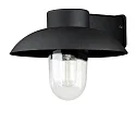 Konstsmide Udendørs wall luminaire MANI E27 IP44, sort, gennemsigtig
