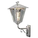 Konstsmide Wall luminaire BENU UP, E27 max. 100W, galvanised steel / smoked acrylic glass