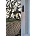 Konstsmide Wall luminaire BENU DOWN, E27 max. 100W, black aluminium / smoked acrylic glass
