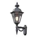 Konstsmide Wall luminaire PALLAS UP BIG, height 60.5cm, E27 max. 60W, black aluminium / smoked acrylic glass